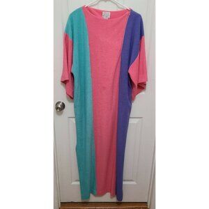 VTG 70's Bardinella Designs Women's S/S Maxi Terrycloth Cover Up Dress Size S